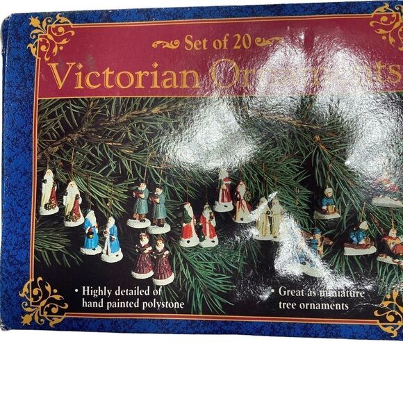 Victorian Christmas Ornaments Miniature‎ Set of 20 Polystone Vintage Giftco Vtg - Picture 1 of 12